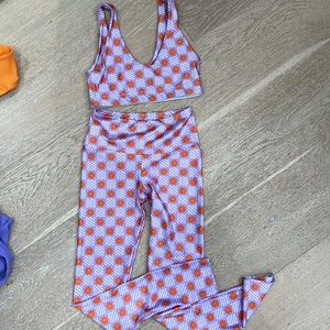 Goldsheep retro print workout set - like NEW worn once